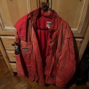 Vintage San Francisco 49ers hooded stadium coat
